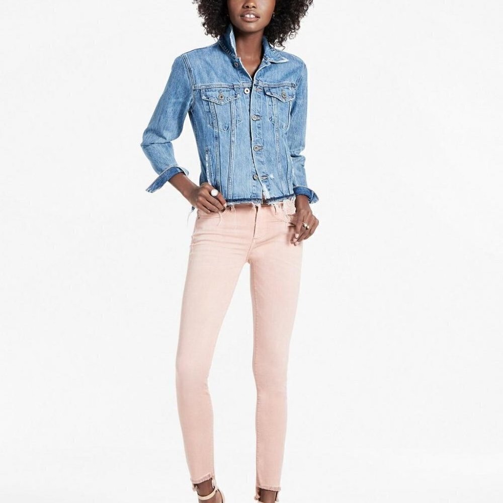 Ava Mid rise Frayed Skinny Jeans